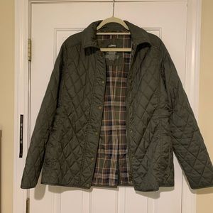 L.L. Bean Green Quilted Riding Jacket